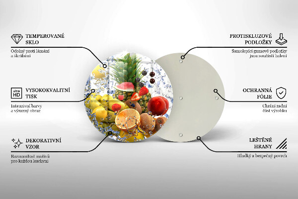 Tagliere in vetro Frutta succosa e acqua