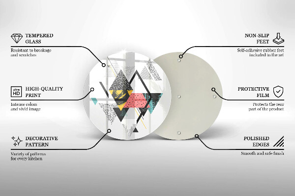 Tagliere in vetro Triangoli astratti