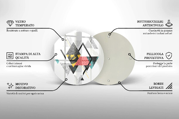 Tagliere in vetro Triangoli astratti