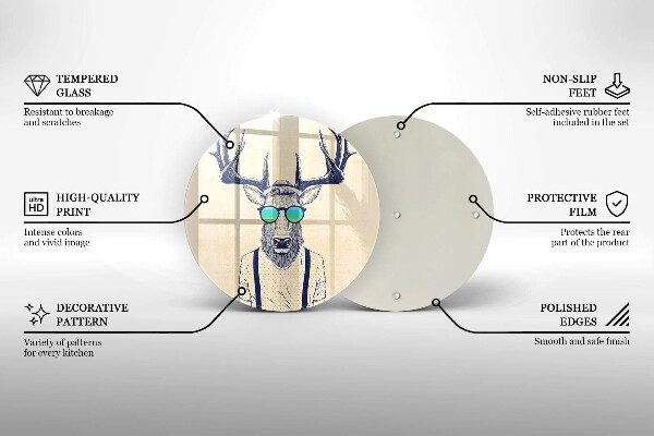 Tagliere in vetro Illustrazione dell'uomo dei cervi