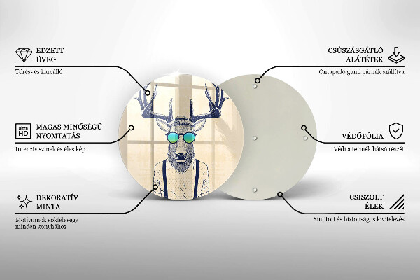 Tagliere in vetro Illustrazione dell'uomo dei cervi