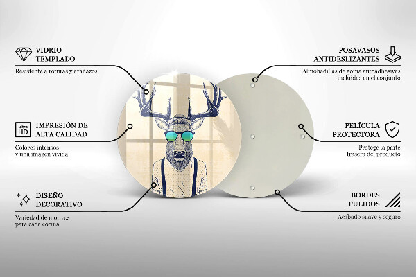 Tagliere in vetro Illustrazione dell'uomo dei cervi