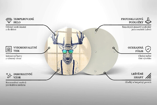 Tagliere in vetro Illustrazione dell'uomo dei cervi