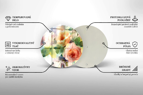 Tagliere in vetro Fiori dipinti