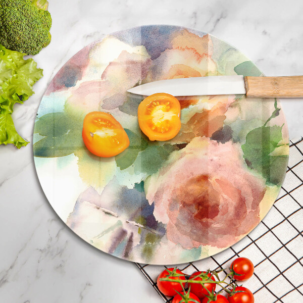 Tagliere in vetro Fiori dipinti