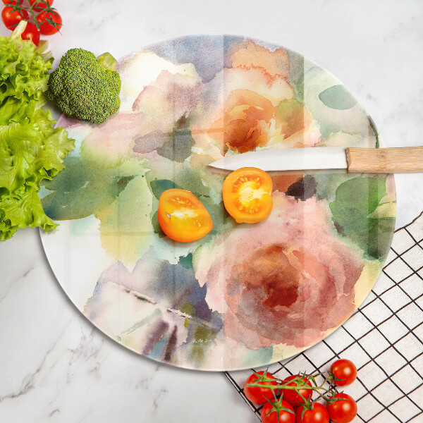 Tagliere in vetro Fiori dipinti