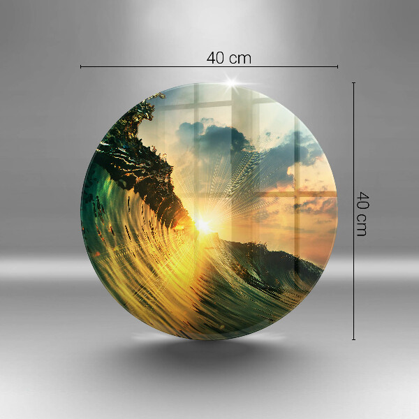 Tagliere in vetro Onda e tramonto