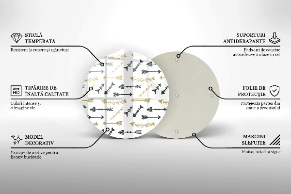 Tagliere in vetro Modello di frecce Boho