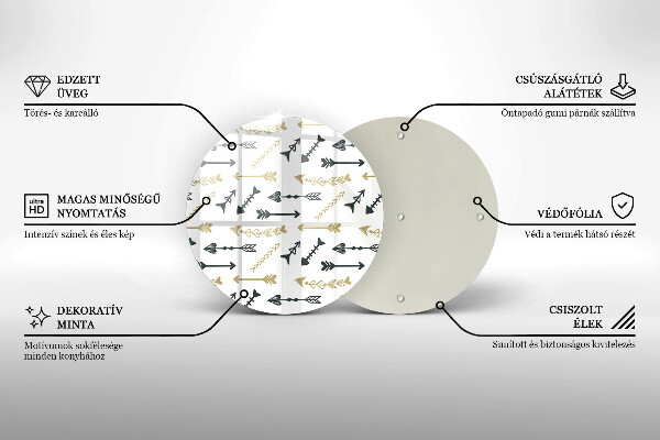 Tagliere in vetro Modello di frecce Boho