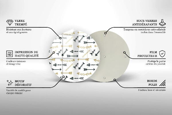 Tagliere in vetro Modello di frecce Boho