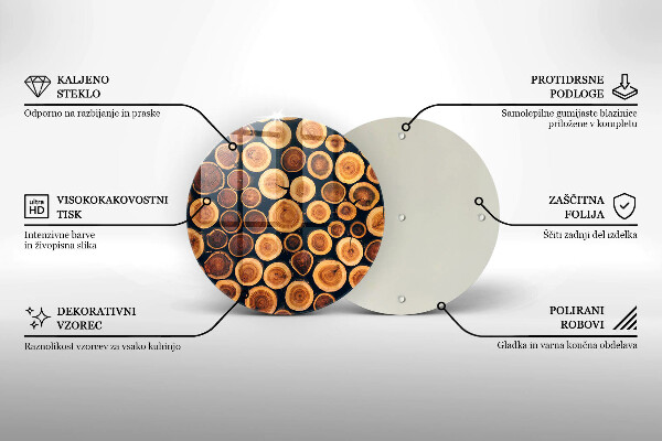 Tagliere in vetro Ceppi di alberi in legno