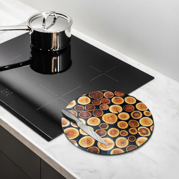 Tagliere in vetro Ceppi di alberi in legno