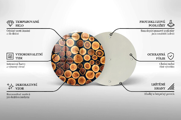 Tagliere in vetro Ceppi di alberi in legno