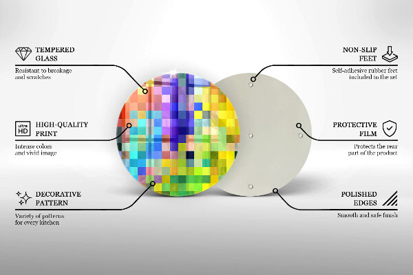 Tagliere in vetro Quadrati di pixel colorati