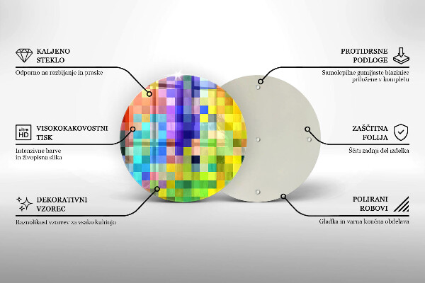 Tagliere in vetro Quadrati di pixel colorati