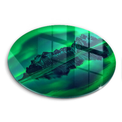 Tagliere in vetro Paesaggio dell'aurora boreale