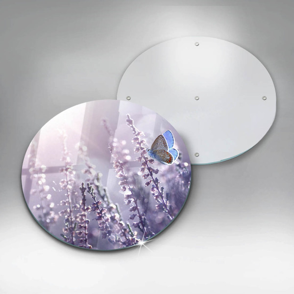 Tagliere in vetro Fiori di campo e farfalle