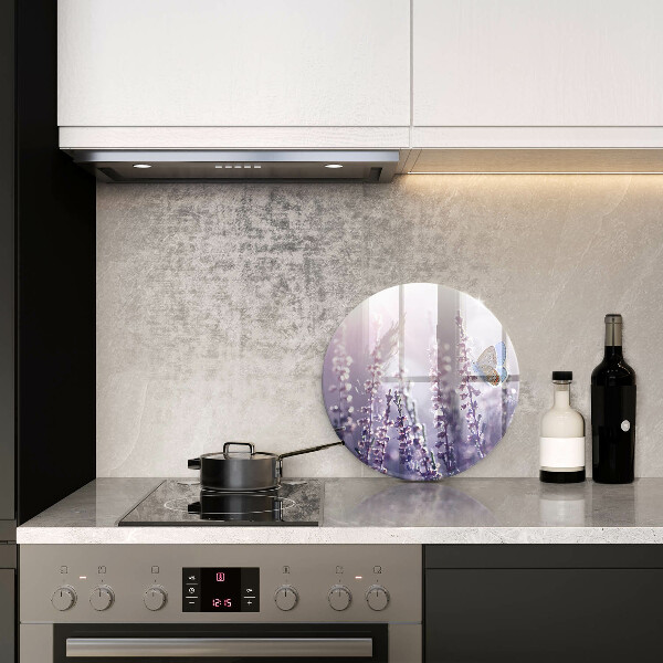 Tagliere in vetro Fiori di campo e farfalle