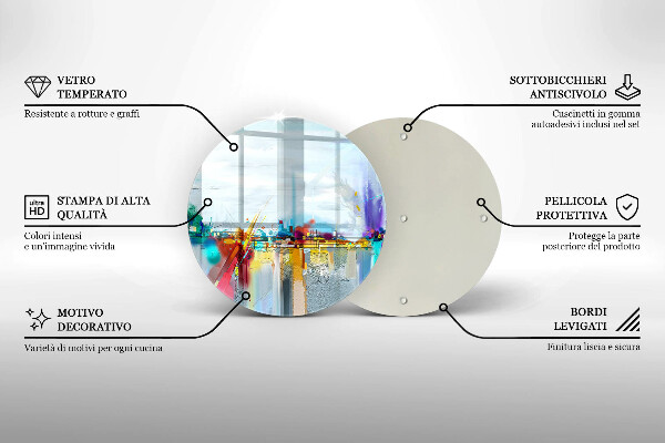 Tagliere in vetro Astrazione dipinta