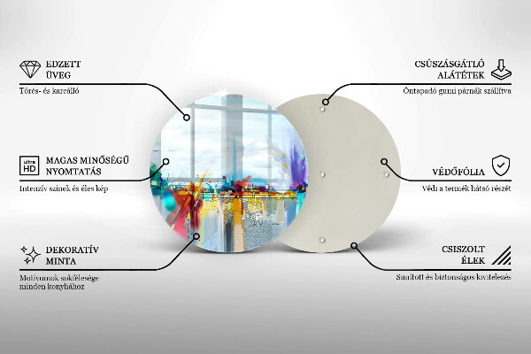 Tagliere in vetro Astrazione dipinta