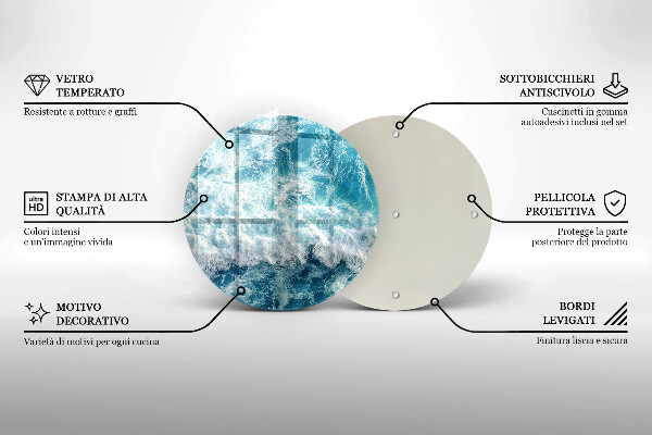 Tagliere in vetro Onde dell'acqua di mare