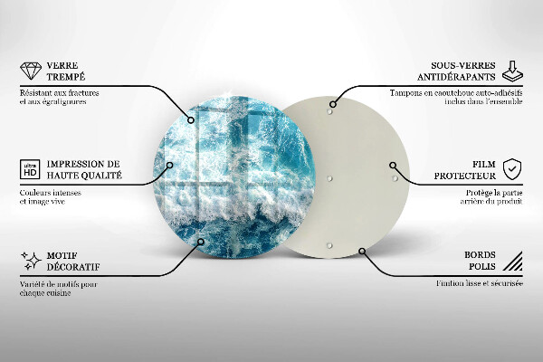 Tagliere in vetro Onde dell'acqua di mare