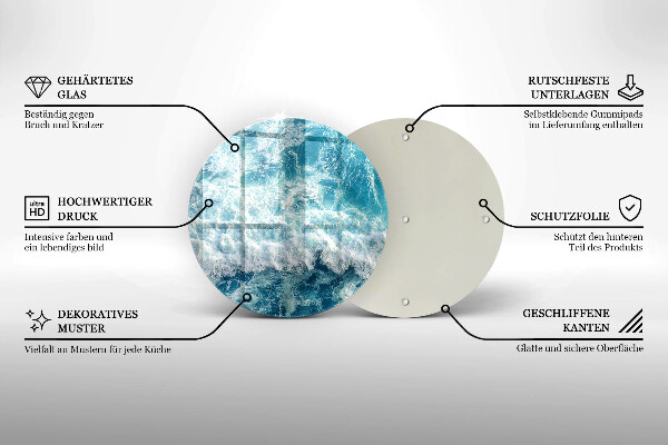 Tagliere in vetro Onde dell'acqua di mare