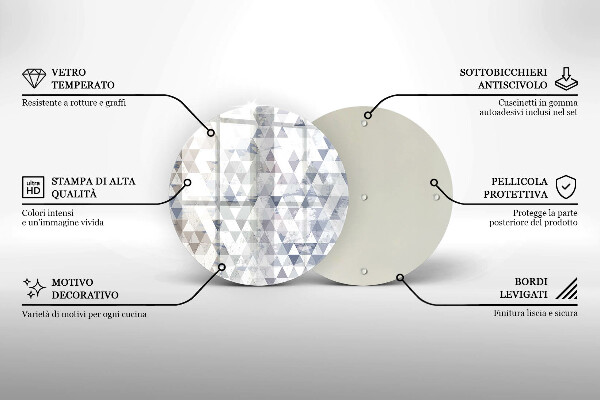 Tagliere in vetro Modello triangoli