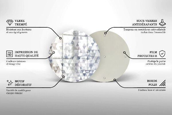 Tagliere in vetro Modello triangoli