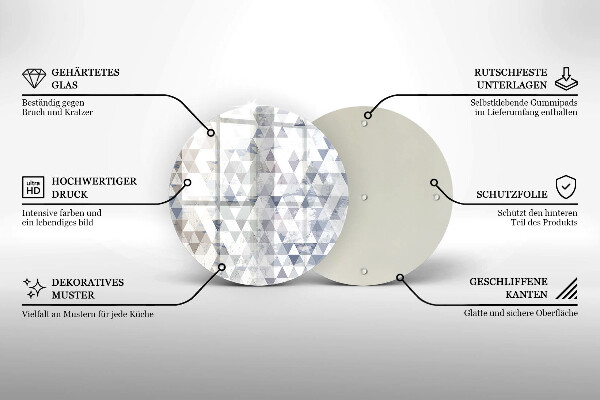 Tagliere in vetro Modello triangoli