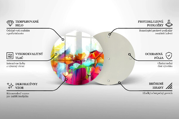 Tagliere in vetro Fiori dipinti