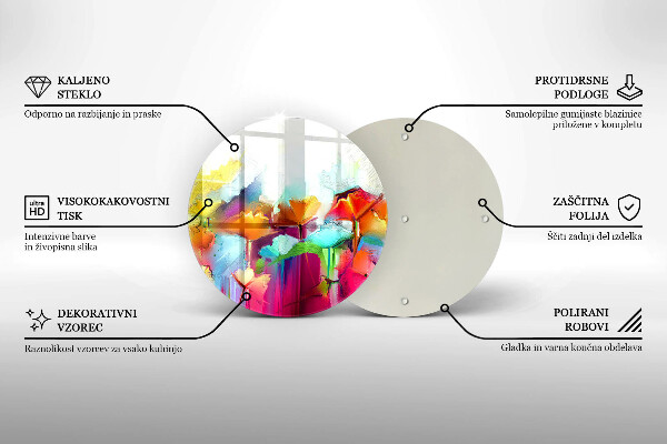 Tagliere in vetro Fiori dipinti