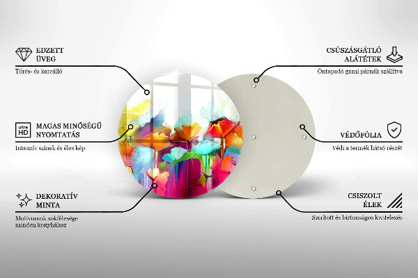 Tagliere in vetro Fiori dipinti