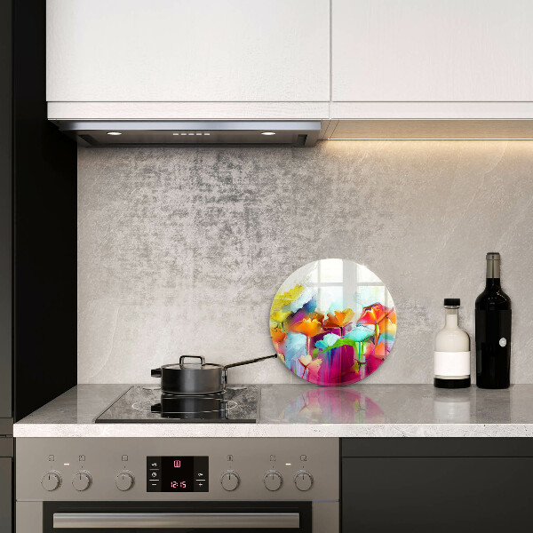 Tagliere in vetro Fiori dipinti