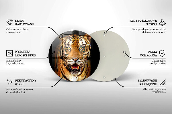 Tagliere in vetro Tigre animale selvatico