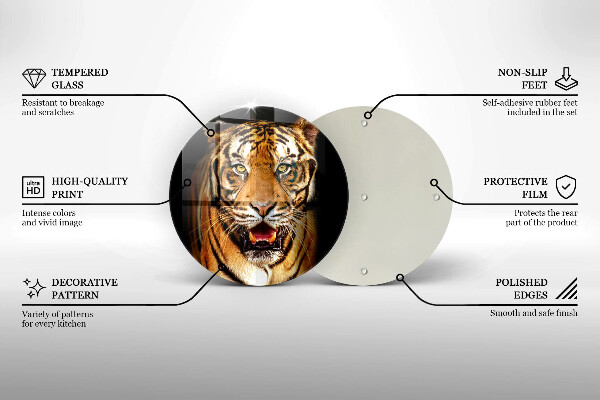 Tagliere in vetro Tigre animale selvatico