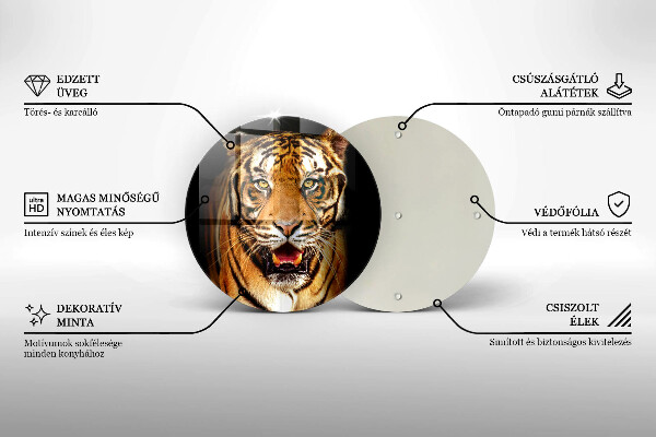 Tagliere in vetro Tigre animale selvatico