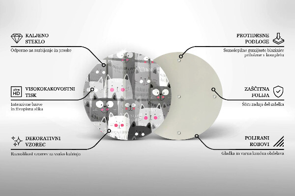 Tagliere in vetro Illustrazione dei gatti