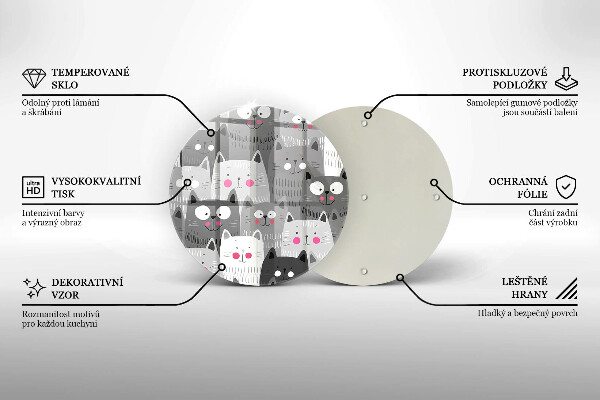 Tagliere in vetro Illustrazione dei gatti