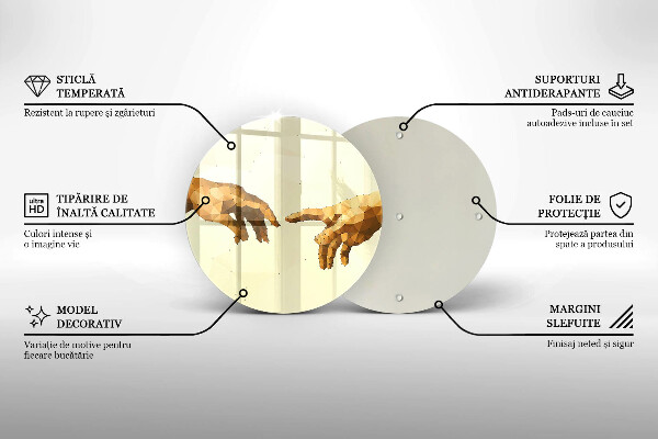 Tagliere in vetro Creazione delle mani di Adamo