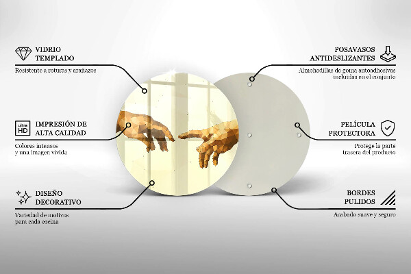 Tagliere in vetro Creazione delle mani di Adamo