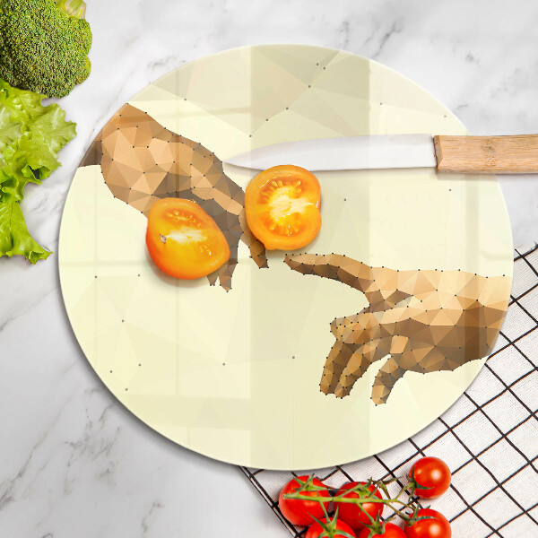 Tagliere in vetro Creazione delle mani di Adamo