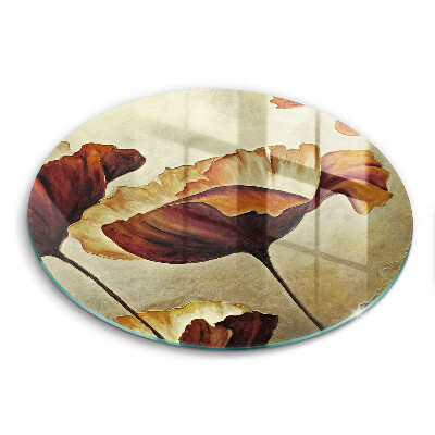 Tagliere in vetro Fiori boho dipinti