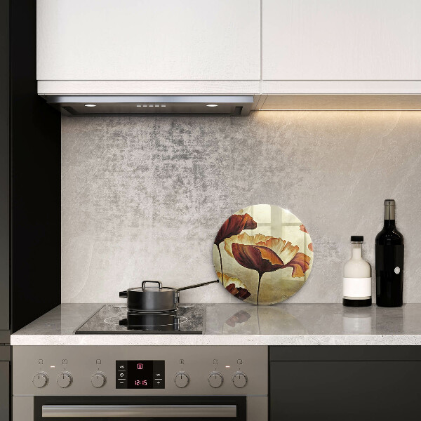 Tagliere in vetro Fiori boho dipinti