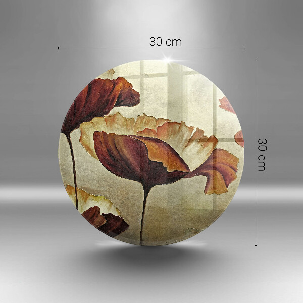 Tagliere in vetro Fiori boho dipinti