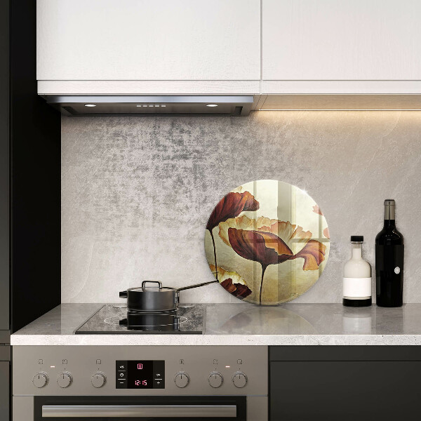 Tagliere in vetro Fiori boho dipinti