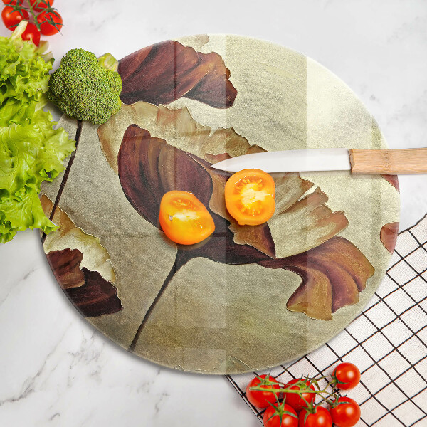 Tagliere in vetro Fiori boho dipinti