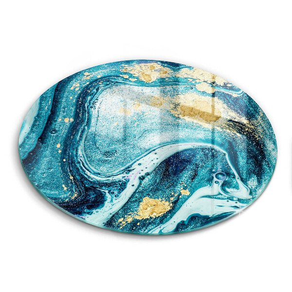 Tagliere in vetro temperato Astrazione dell'oro blu