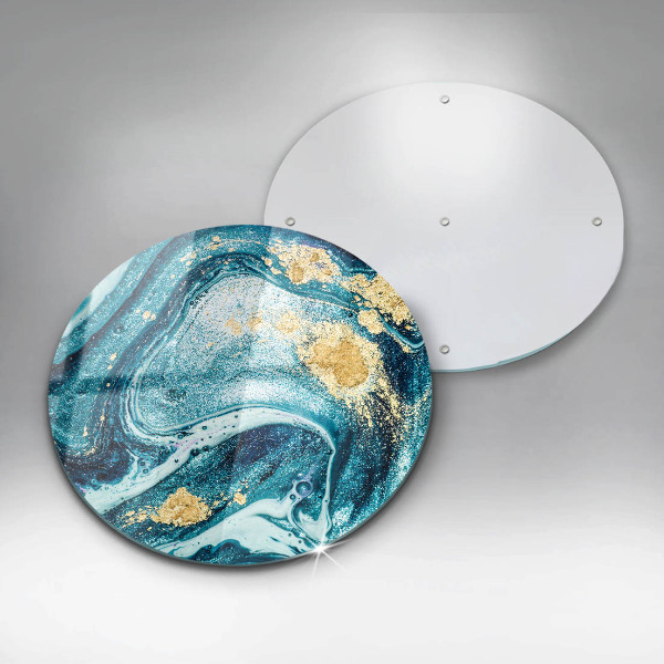 Tagliere in vetro temperato Astrazione dell'oro blu