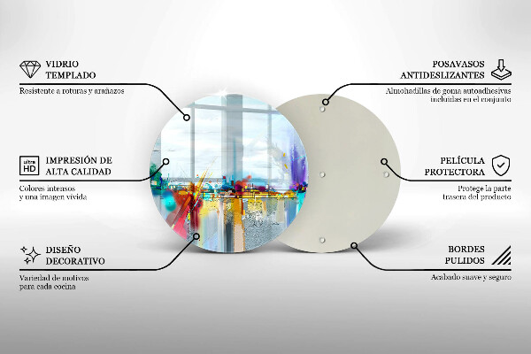 Tagliere in vetro temperato Astrazione dipinta